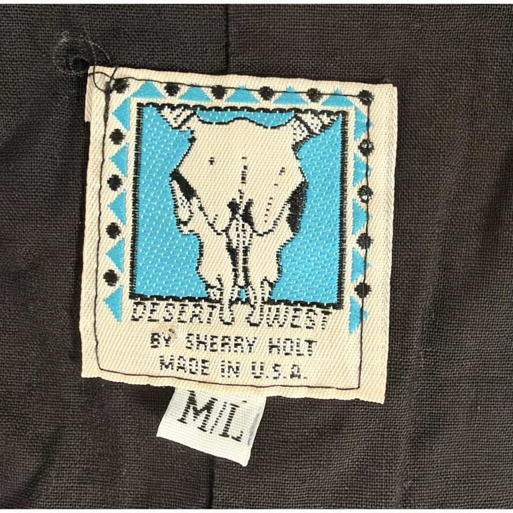 Vintage Desert West Sherry Holt Southwestern Vest M/L Western Boho USA Cotton - Picture 5 of 7